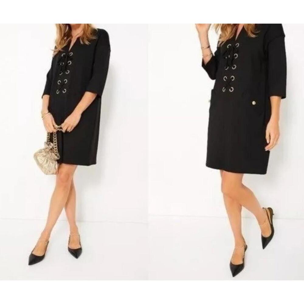 Tuckernuck Black Ellington Eyelet Lace-Up Midi Dress – Size XS